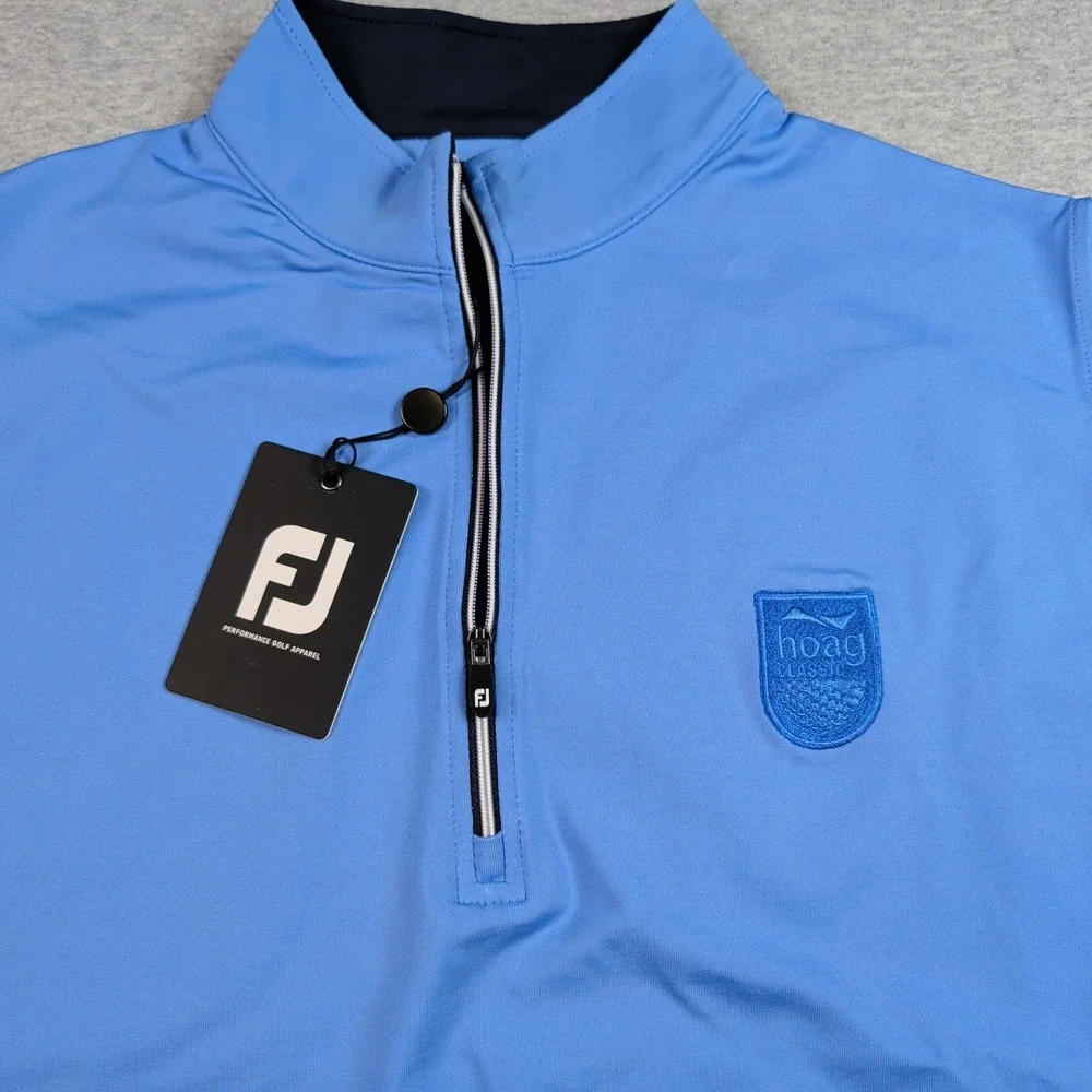 FootJoy Hoag Classic Golf 1/2 zip gathered waist Vest Men S Lagoon Blue NWT
